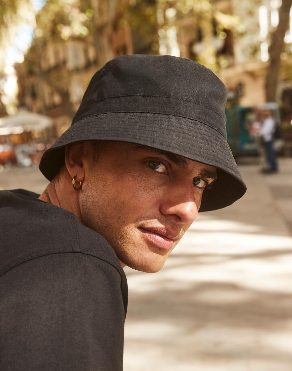 Recycled Polyester Bucket Hat in Farbe Black