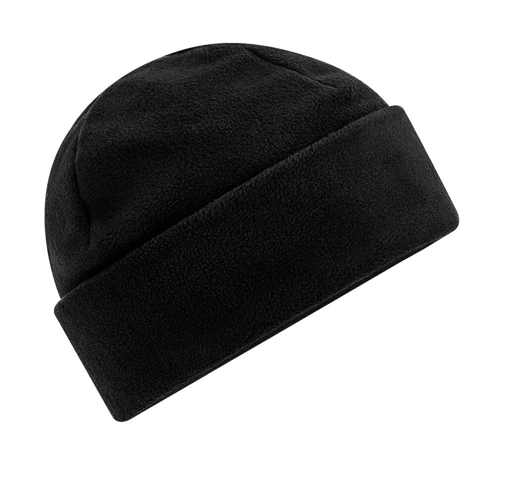 Recycled Fleece Cuffed Beanie in Farbe Black