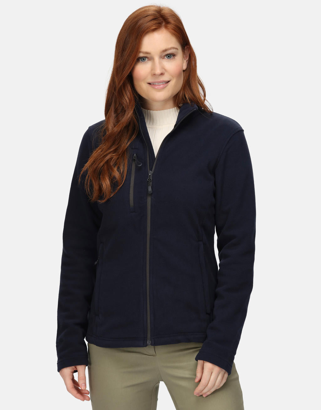 Women's Honestly Made Recycled Full Zip Fleece in Farbe Black