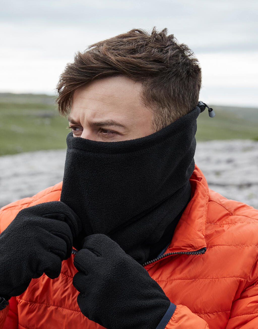 Recycled Fleece Snood in Farbe Black