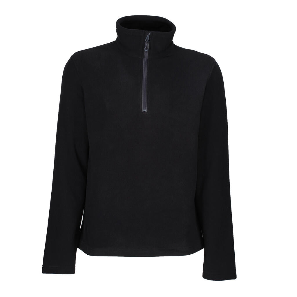 Honestly Made Recycled Half Zip Fleece in Farbe Black