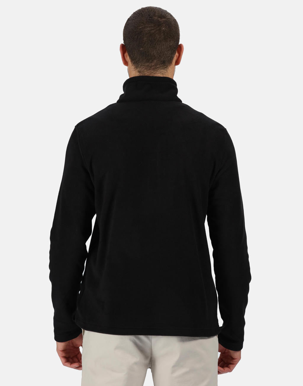 Honestly Made Recycled Half Zip Fleece in Farbe Black