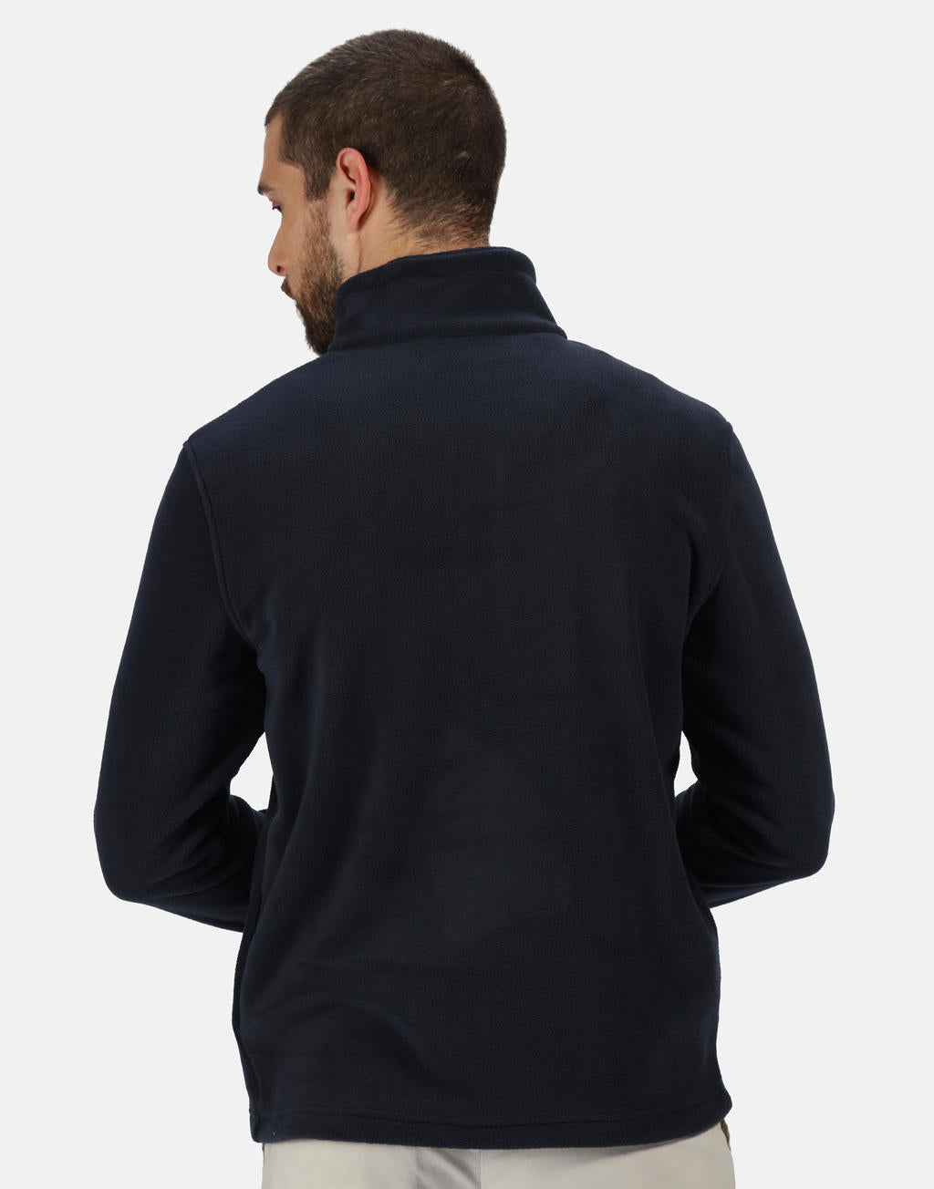 Honestly Made Recycled Half Zip Fleece in Farbe Black