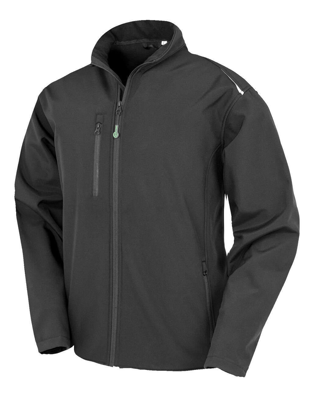 Recycled 3-Layer Printable Softshell Jacket in Farbe Black