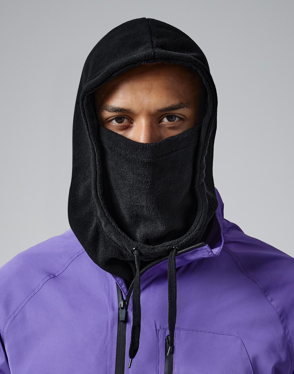 Recycled Fleece Hood in Farbe Black