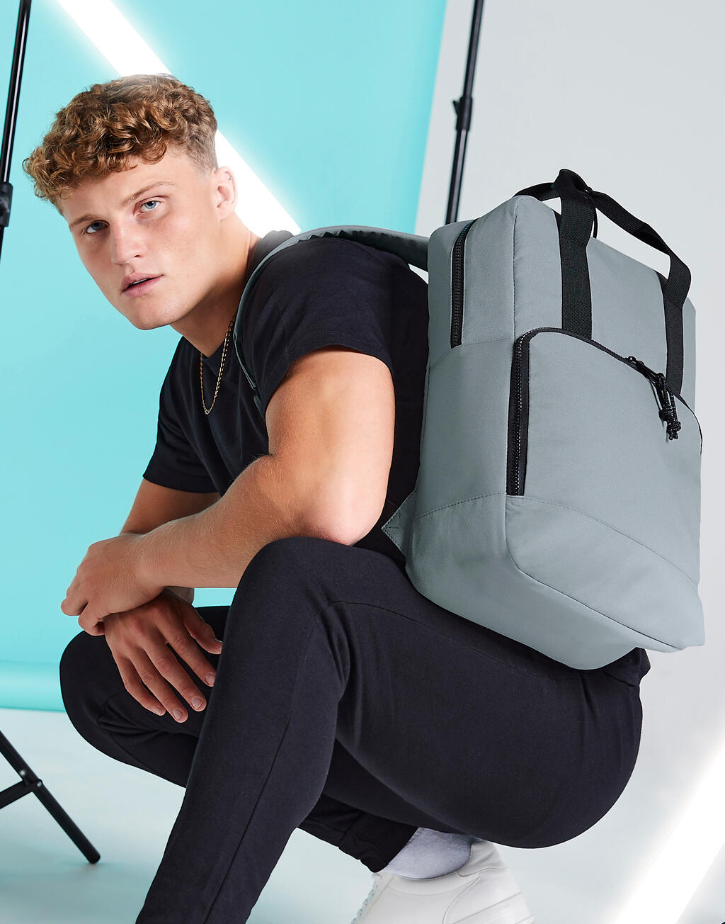 Recycled Twin Handle Cooler Backpack in Farbe Black