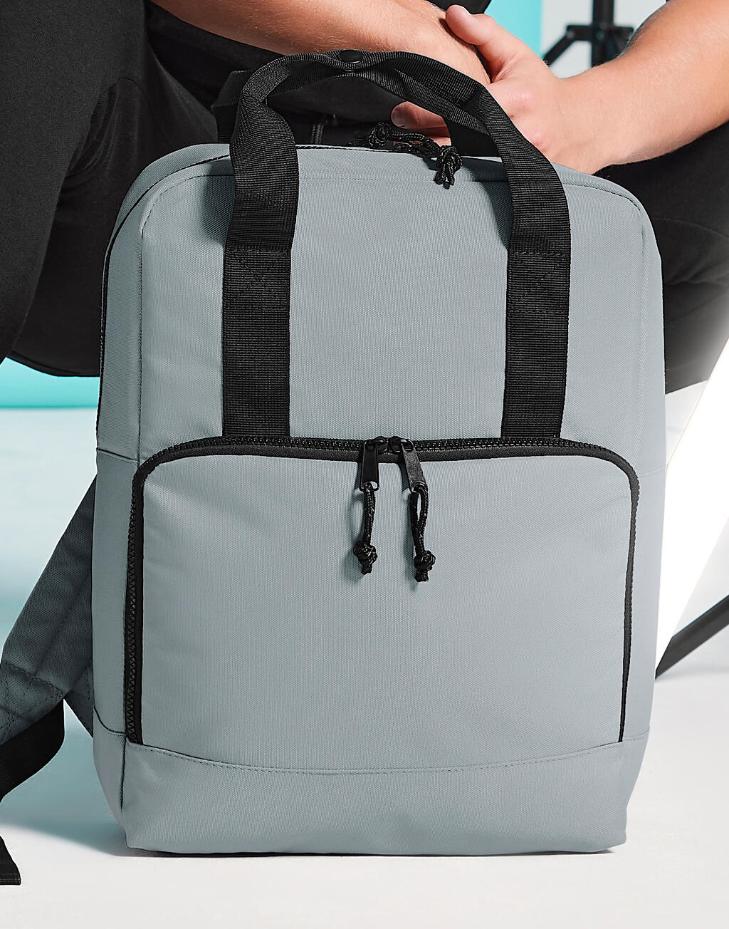 Recycled Twin Handle Cooler Backpack in Farbe Black
