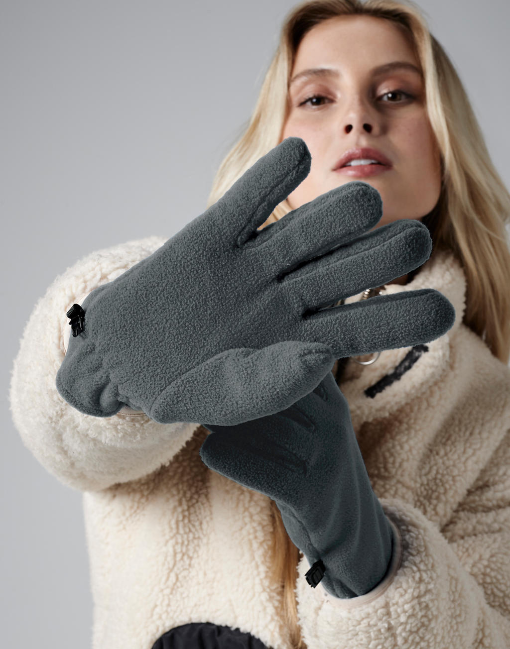 Recycled Fleece Gloves in Farbe Black