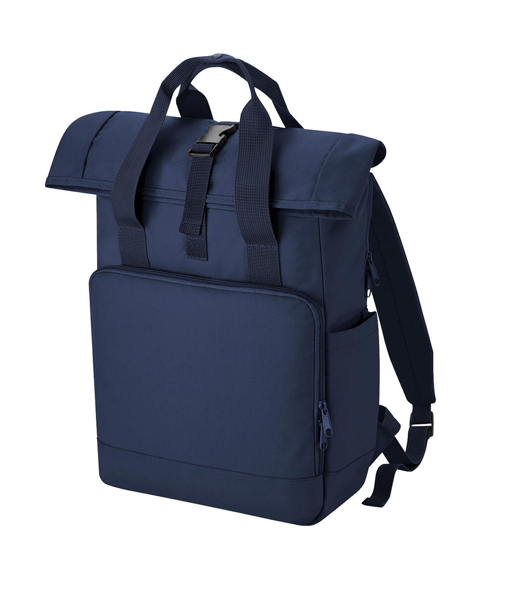 Recycled Twin Handle Roll-Top Laptop Backpack in Farbe Navy Dusk