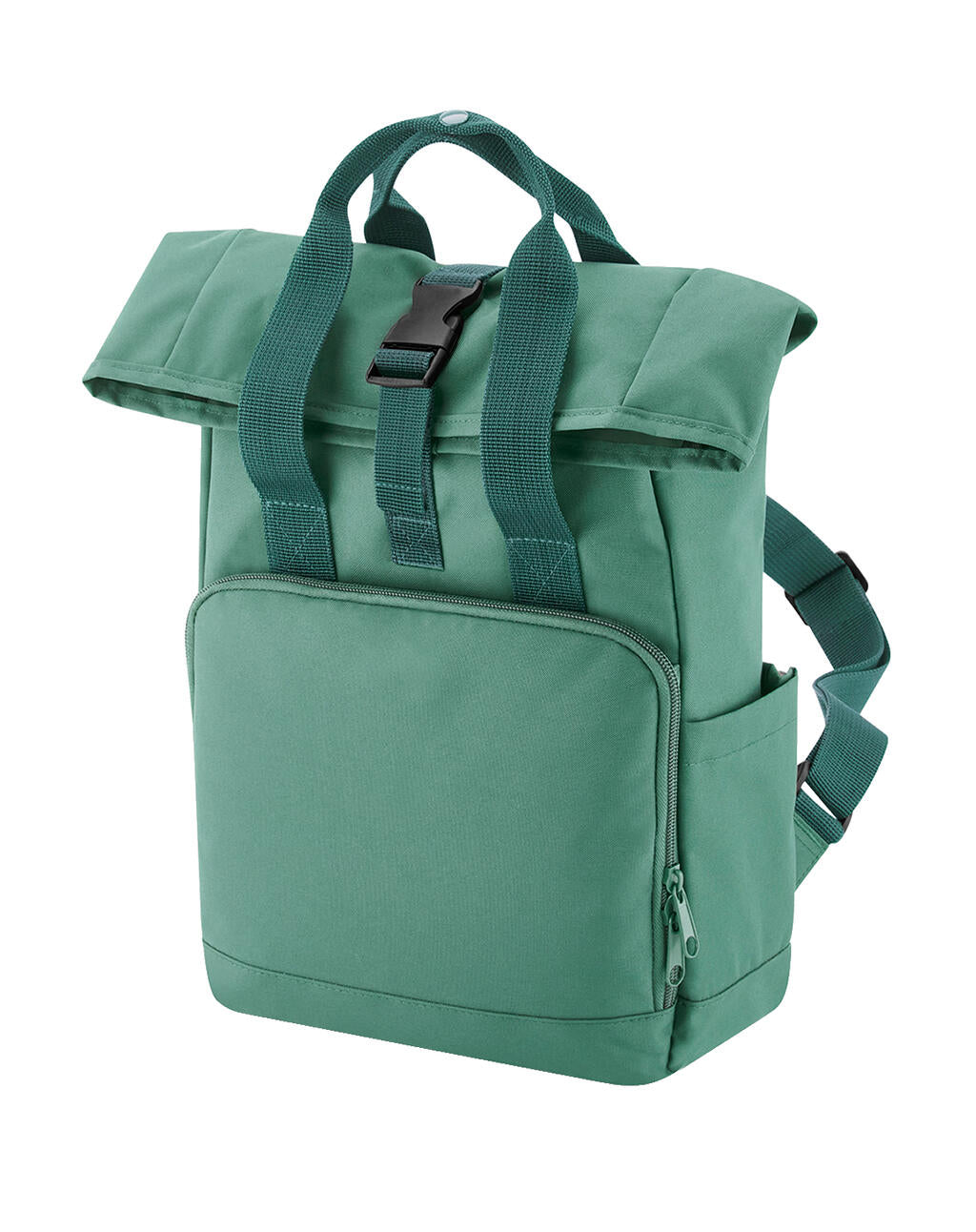 Recycled Mini Twin Handle Roll-Top Backpack in Farbe Sage Green