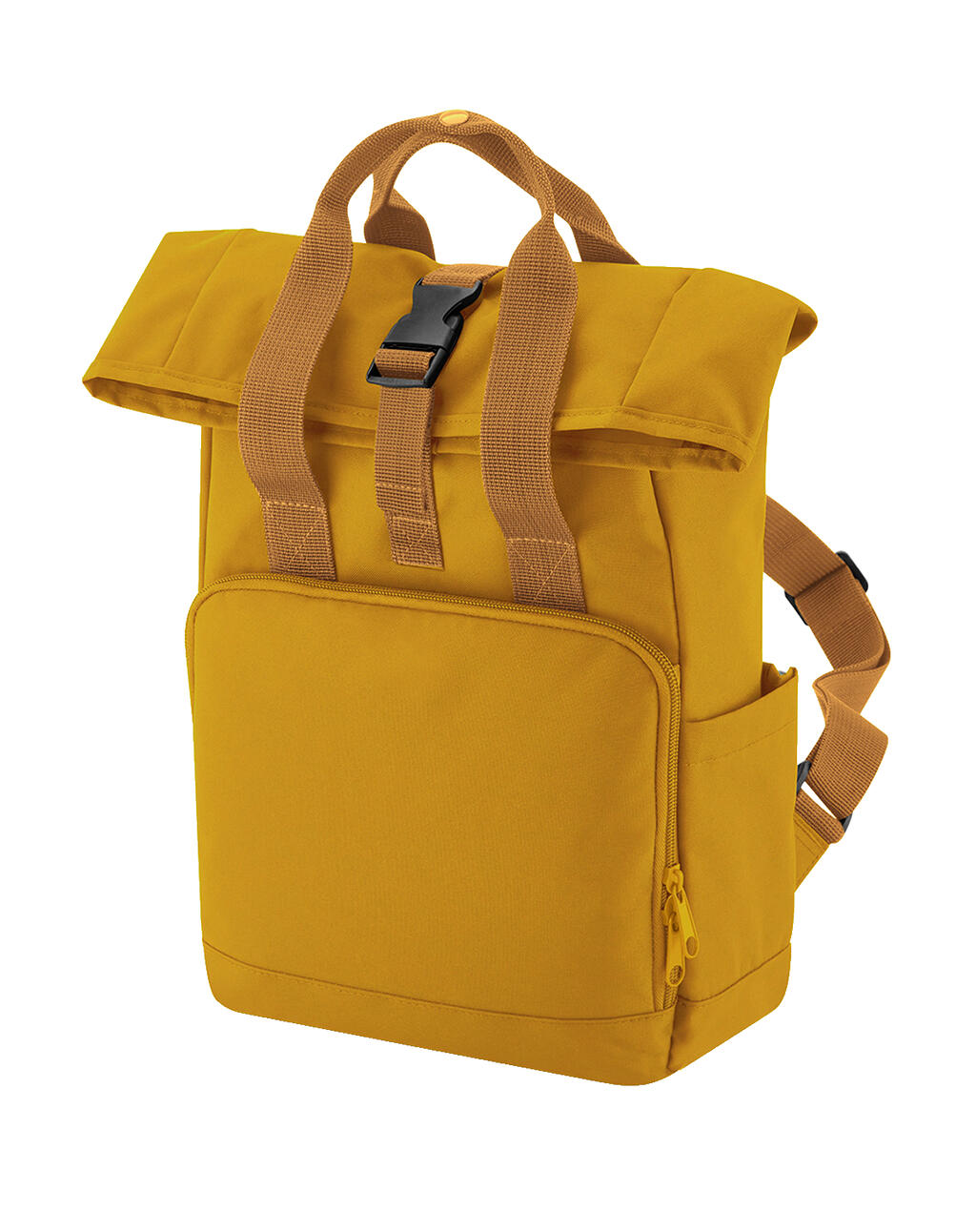 Recycled Mini Twin Handle Roll-Top Backpack in Farbe Mustard