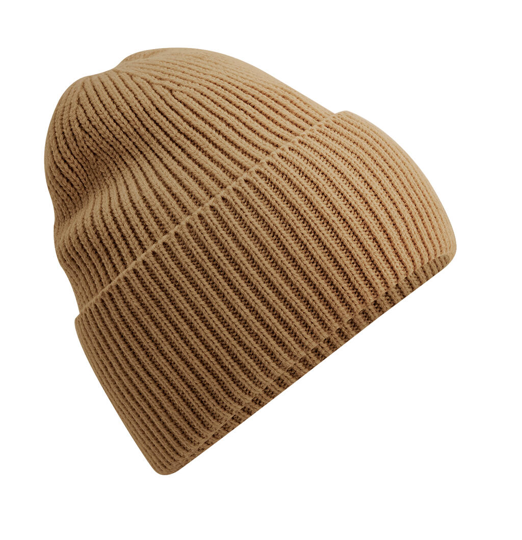 Oversized Cuffed Beanie in Farbe Biscuit