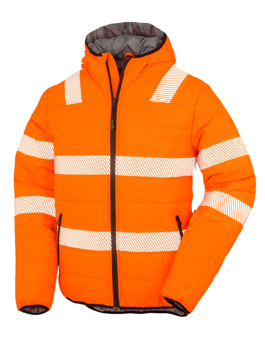 Recycled Ripstop Padded Safety Jacket in Farbe Fluorescent Orange