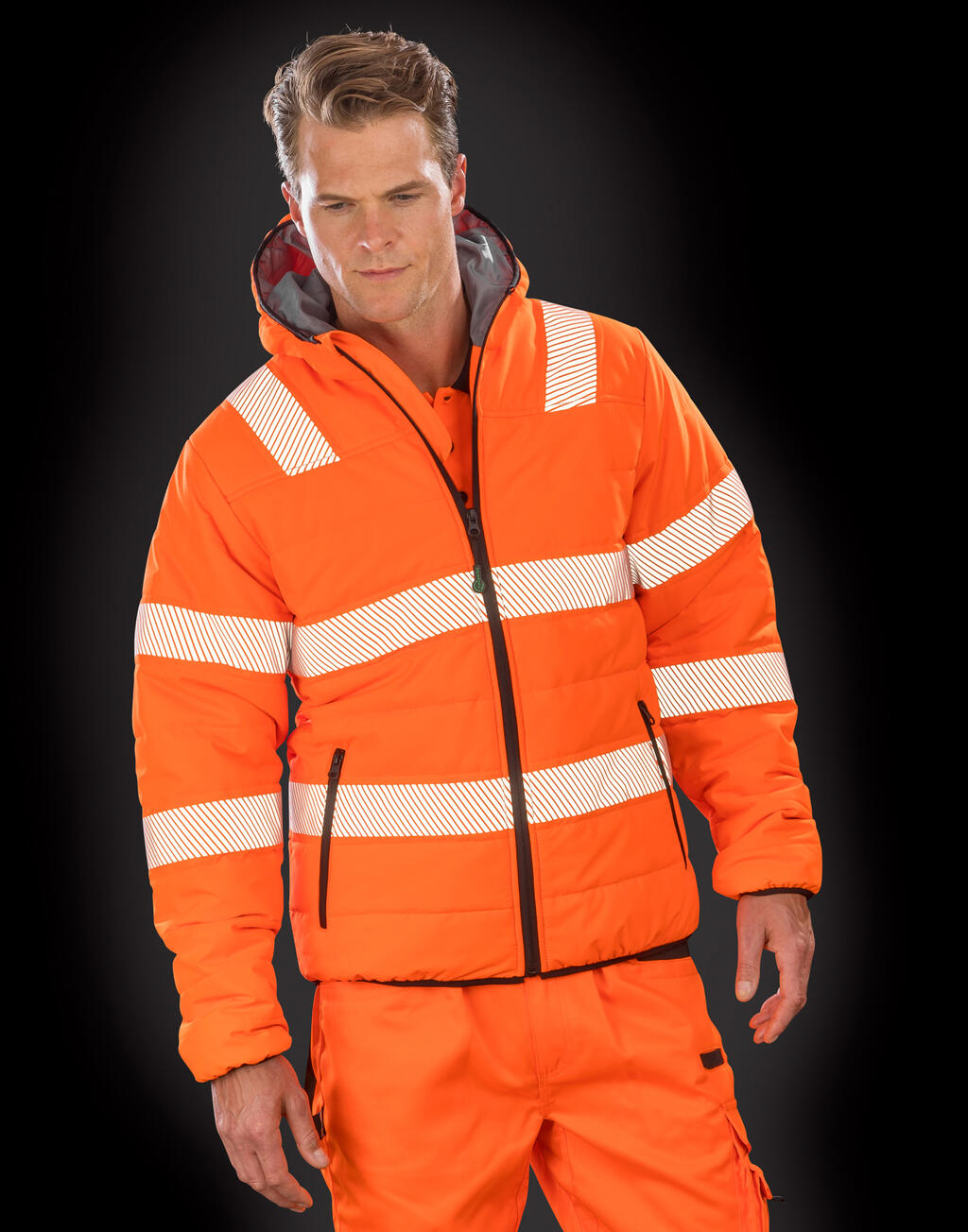 Recycled Ripstop Padded Safety Jacket in Farbe Navy Blue