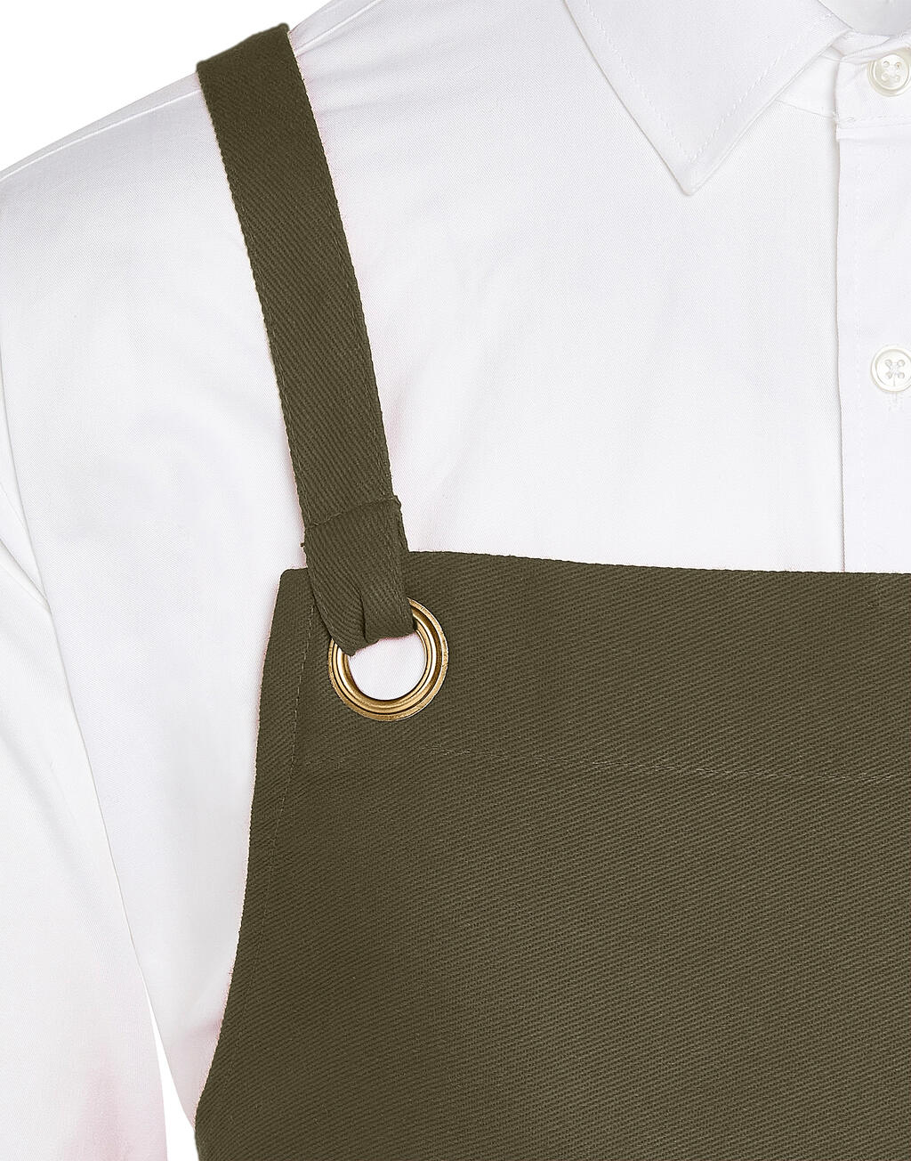 PROVENCE - Crossover Eyelets Bib Apron with Pocket - ShirtStore