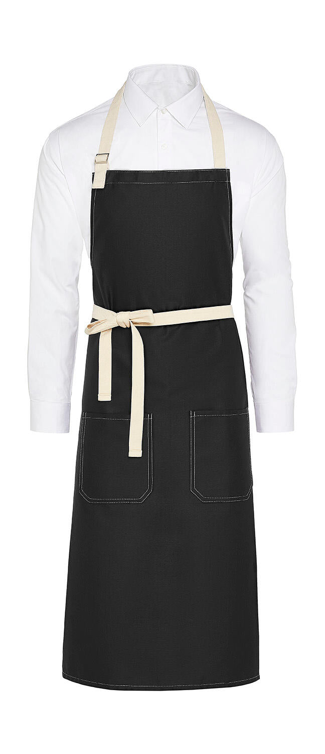 SANTORINI - Contrasted Bib Apron with Pocket - ShirtStore