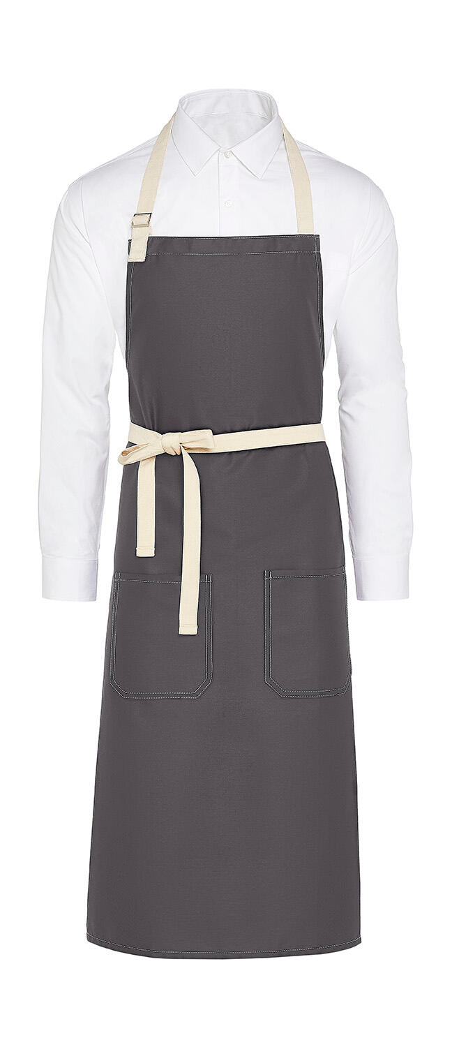SANTORINI - Contrasted Bib Apron with Pocket - ShirtStore