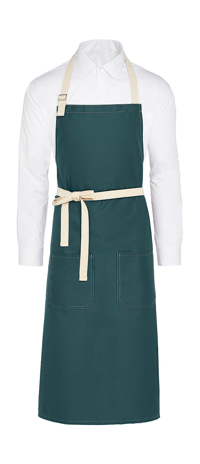 SANTORINI - Contrasted Bib Apron with Pocket - ShirtStore