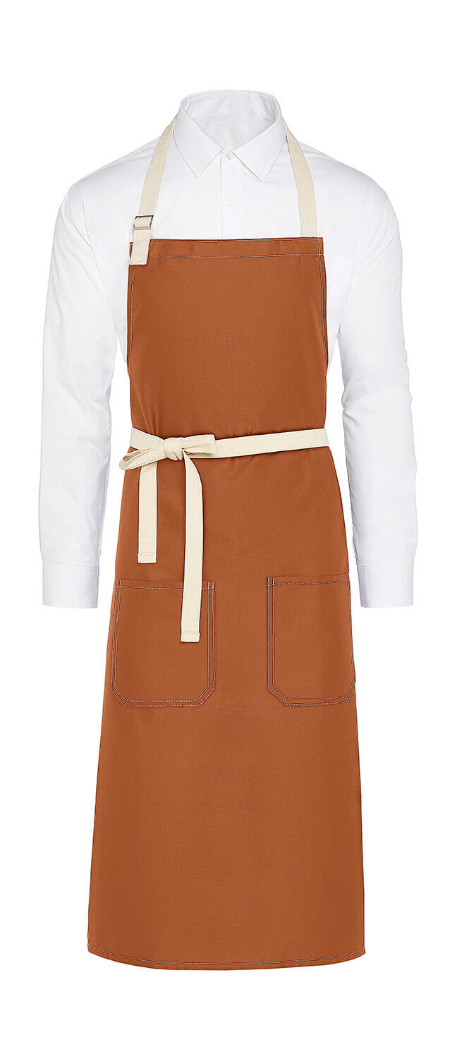 SANTORINI - Contrasted Bib Apron with Pocket - ShirtStore