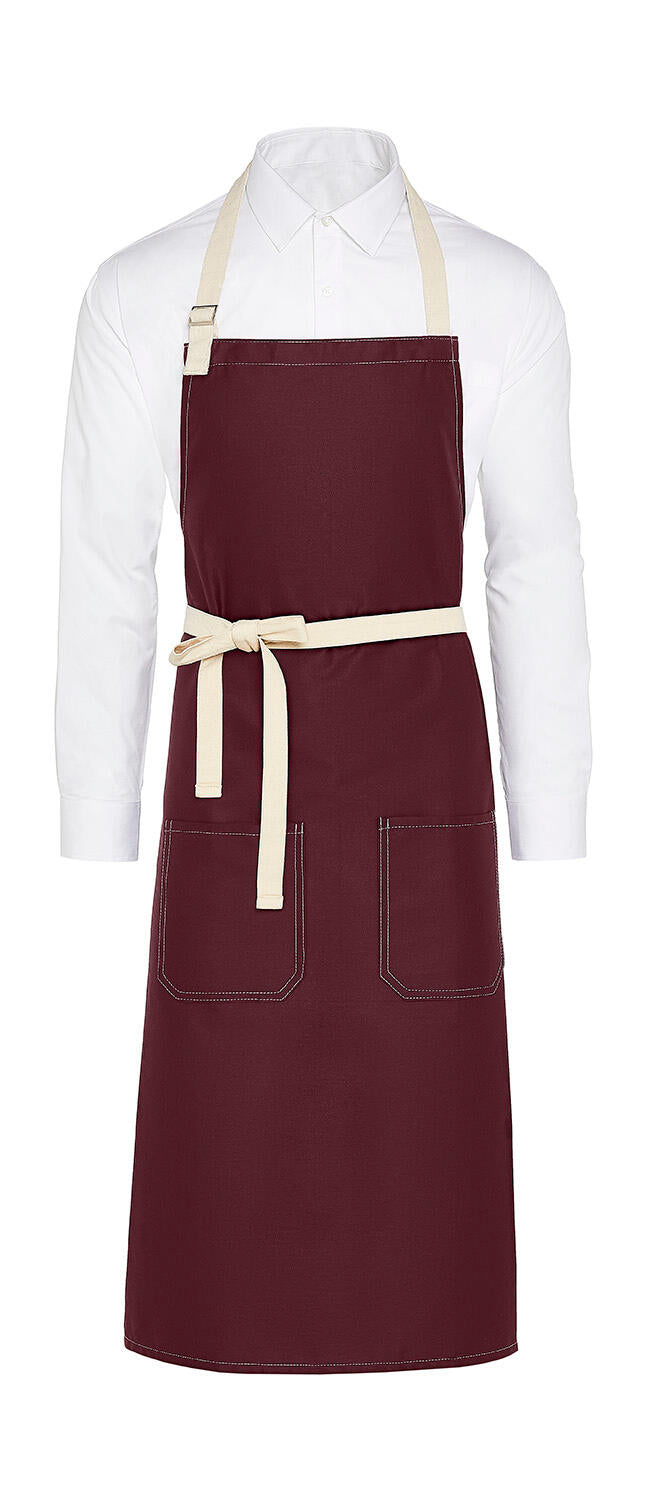SANTORINI - Contrasted Bib Apron with Pocket - ShirtStore