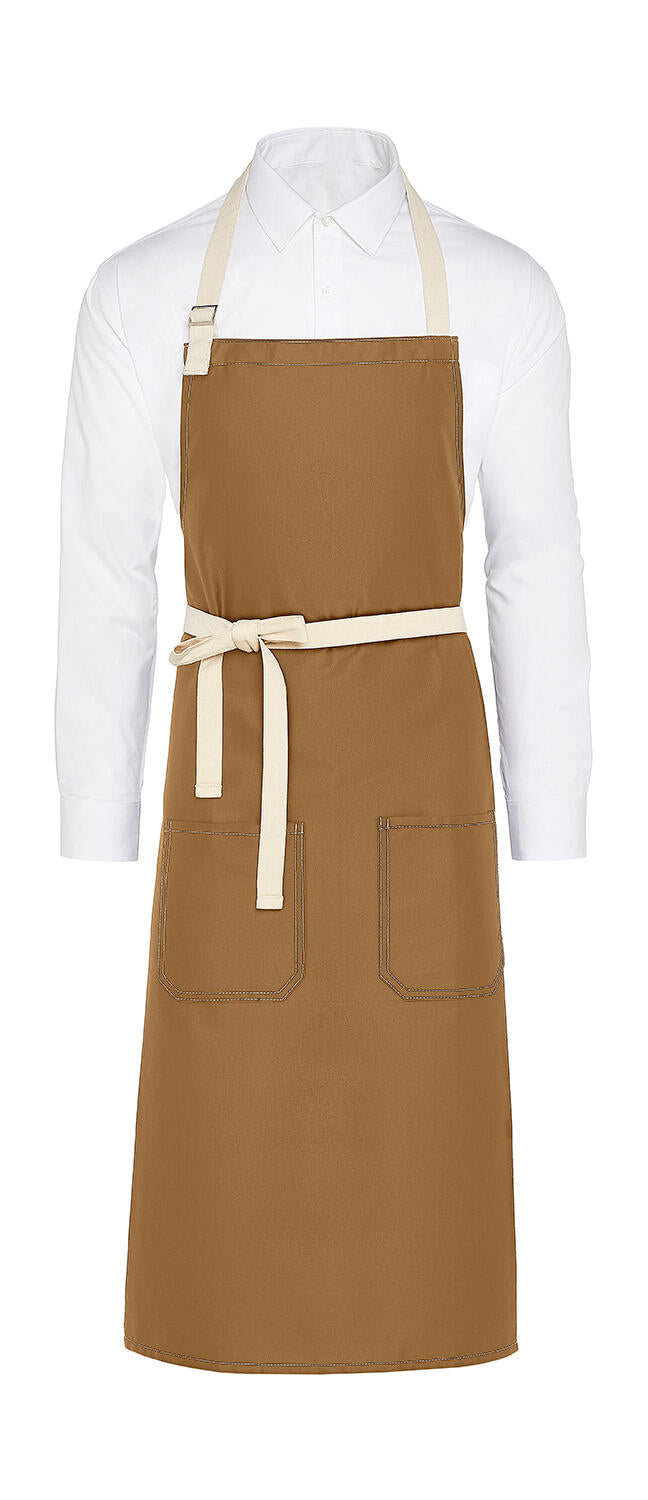 SANTORINI - Contrasted Bib Apron with Pocket - ShirtStore