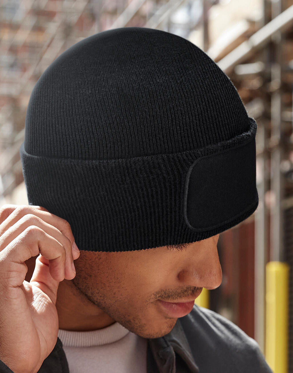 Recycled Original Patch Beanie in Farbe Black