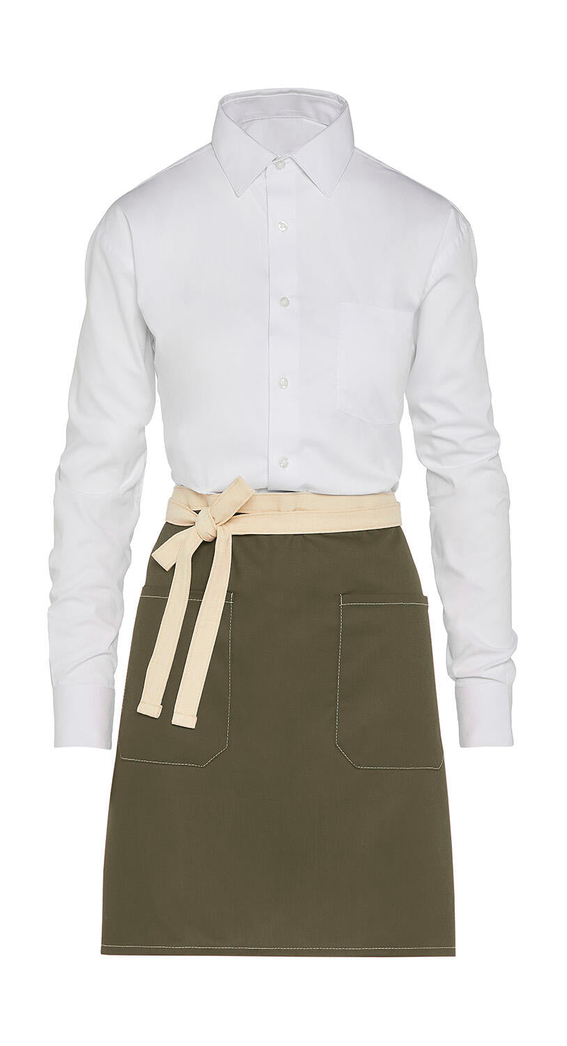 SANTORINI - Contrasted Bistro Apron with Pocket - ShirtStore