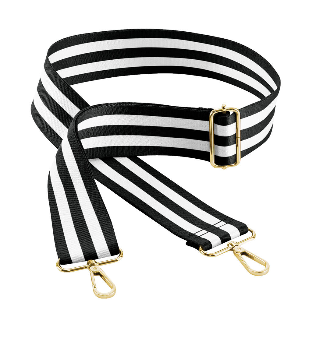 Boutique Adjustable Bag Strap in Farbe Black/White