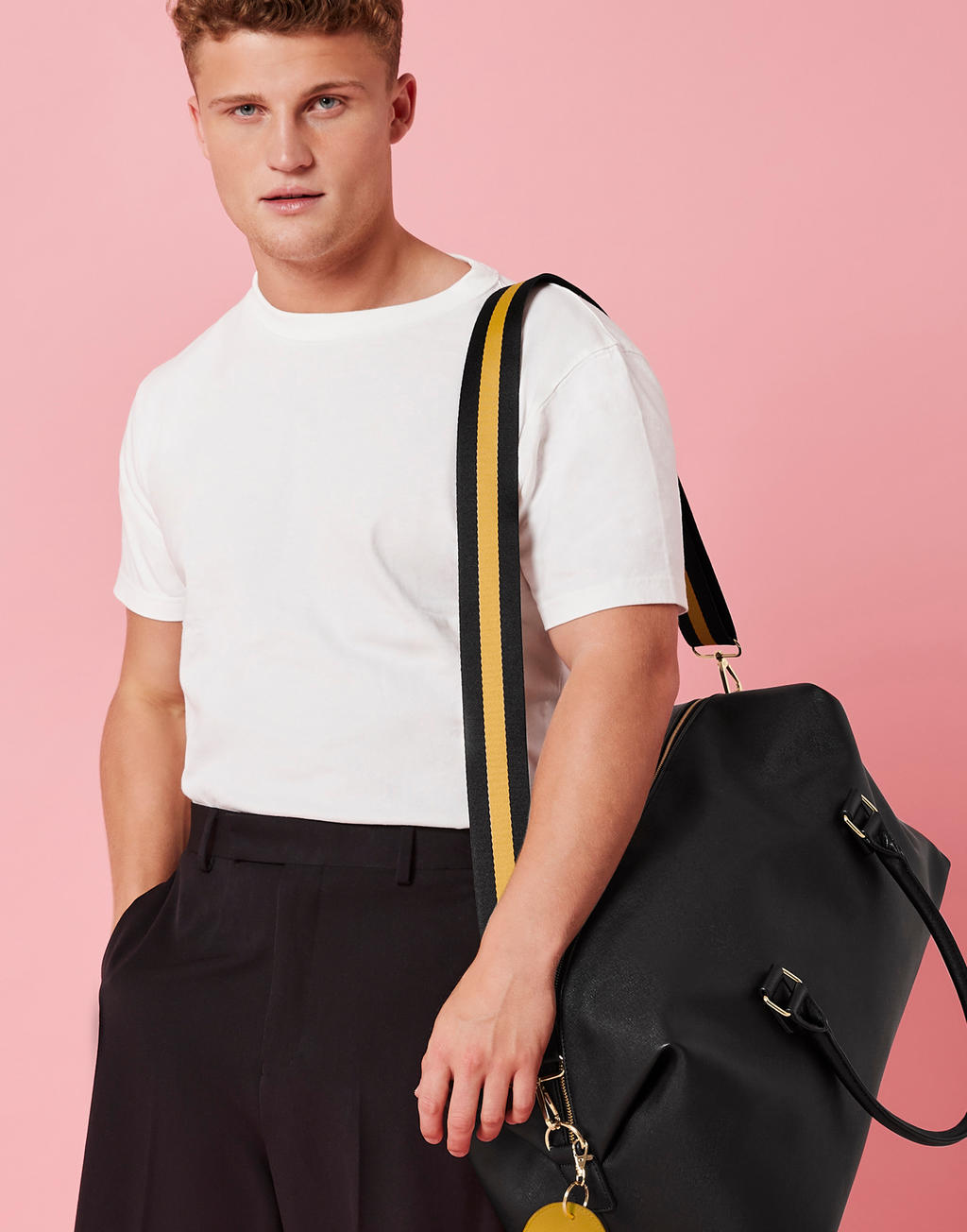 Boutique Adjustable Bag Strap in Farbe Black/White