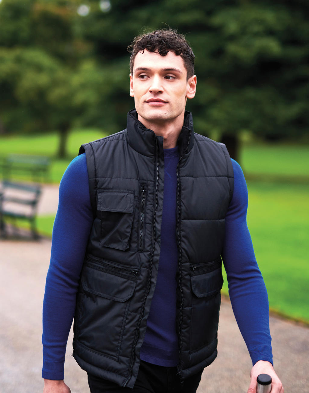 Steller Multi-Zip Bodywarmer in Farbe Black