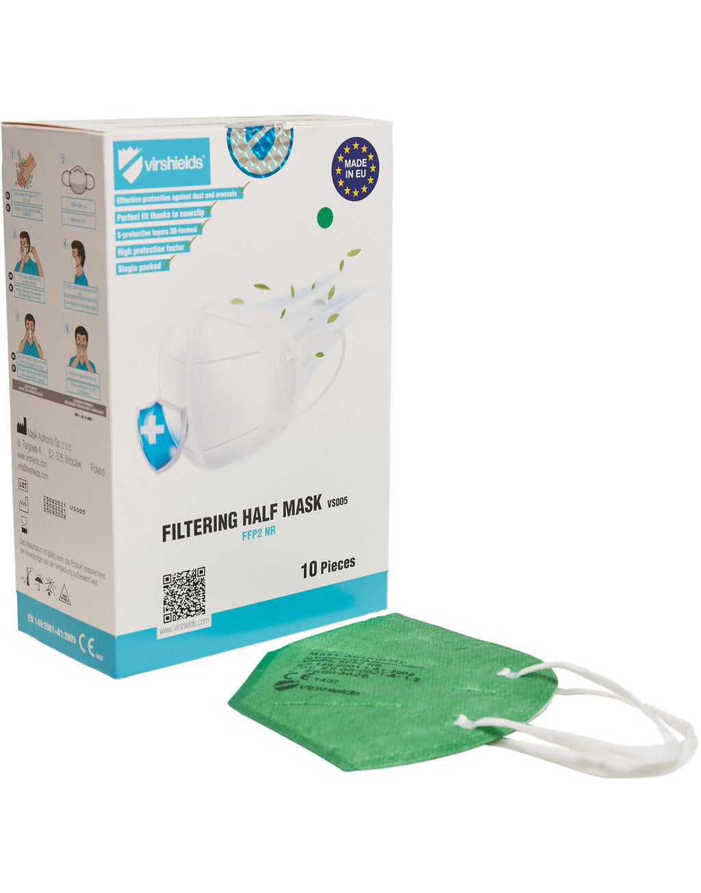 Filtering half mask FFP2 5-ply in Farbe White