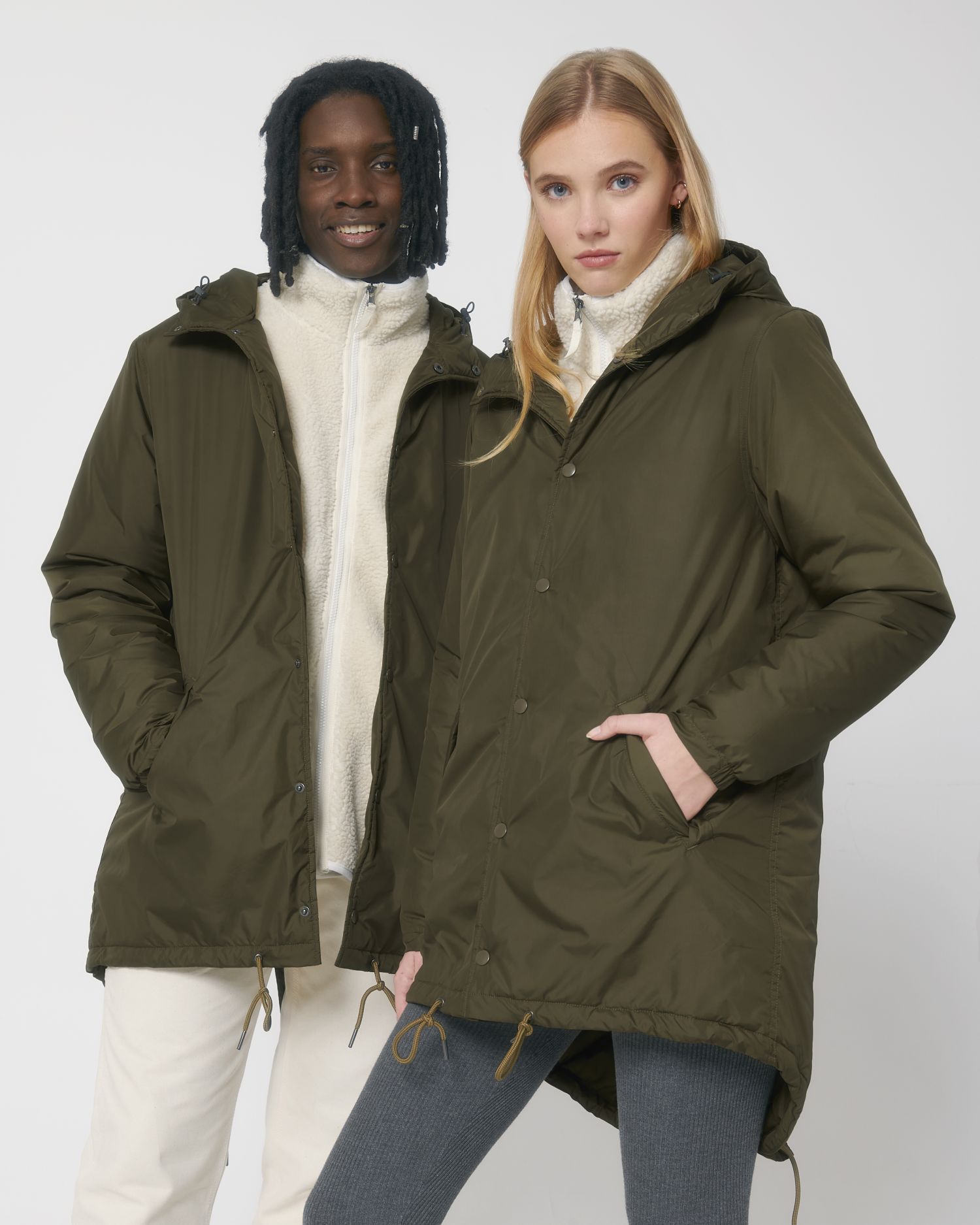 Padded Parker in Farbe British Khaki