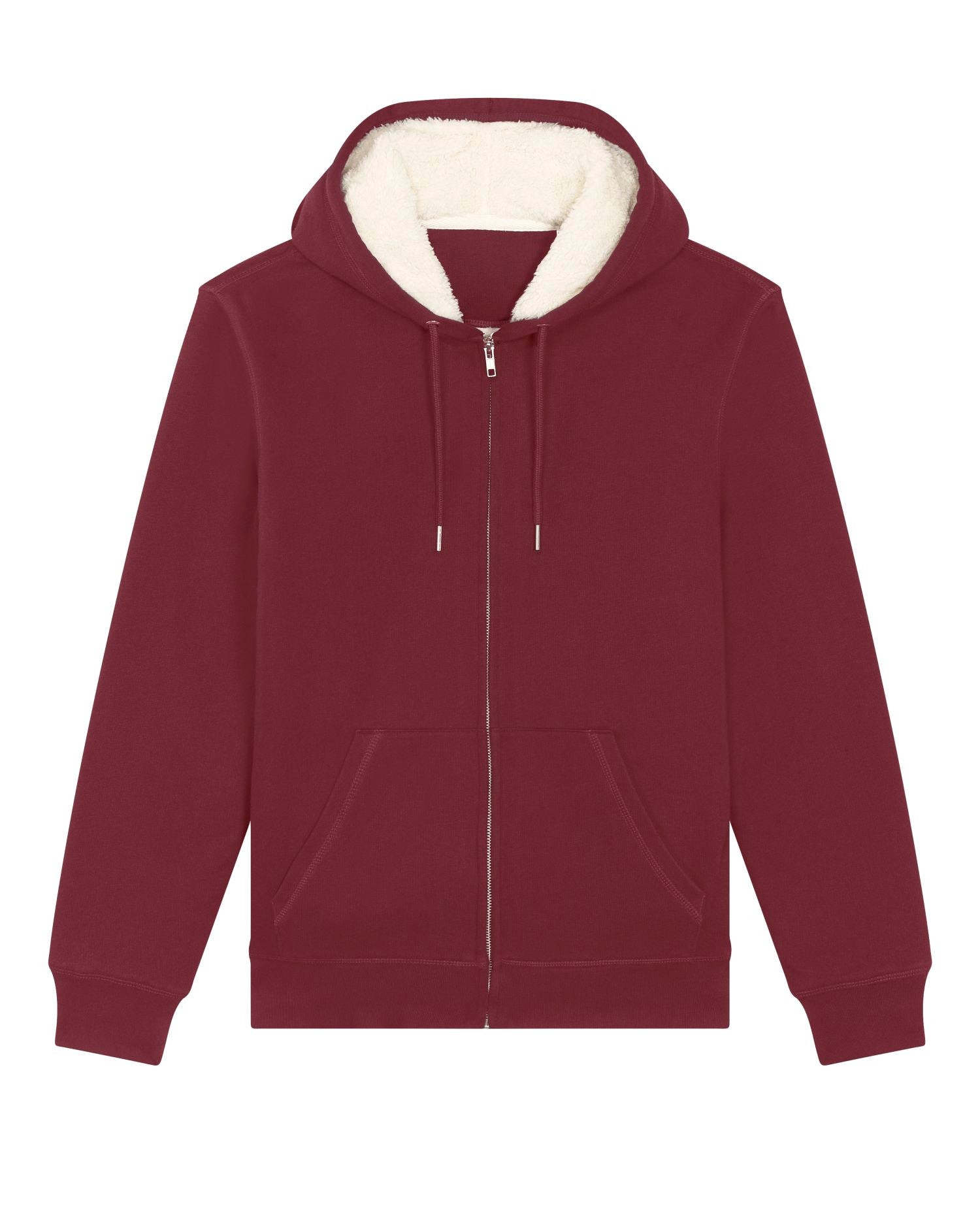 Zip-thru sweatshirts Hygger Sherpa in Farbe Burgundy