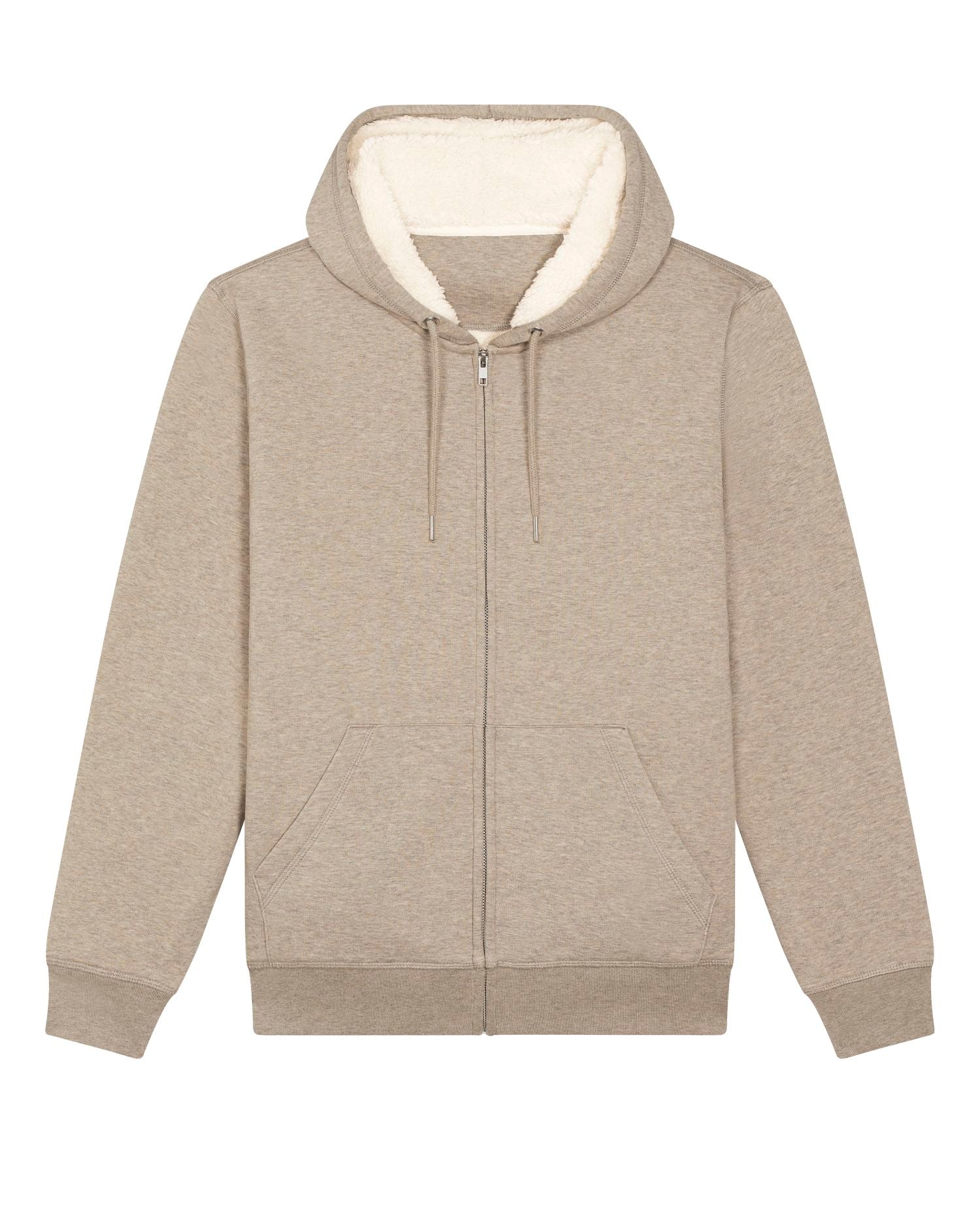 Zip-thru sweatshirts Hygger Sherpa in Farbe Heather Sand