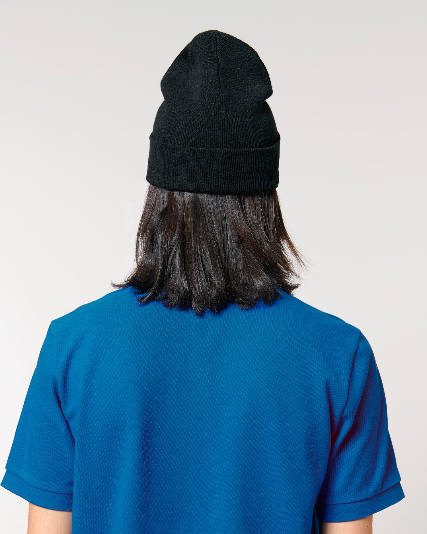 Rib Beanie in Farbe Black