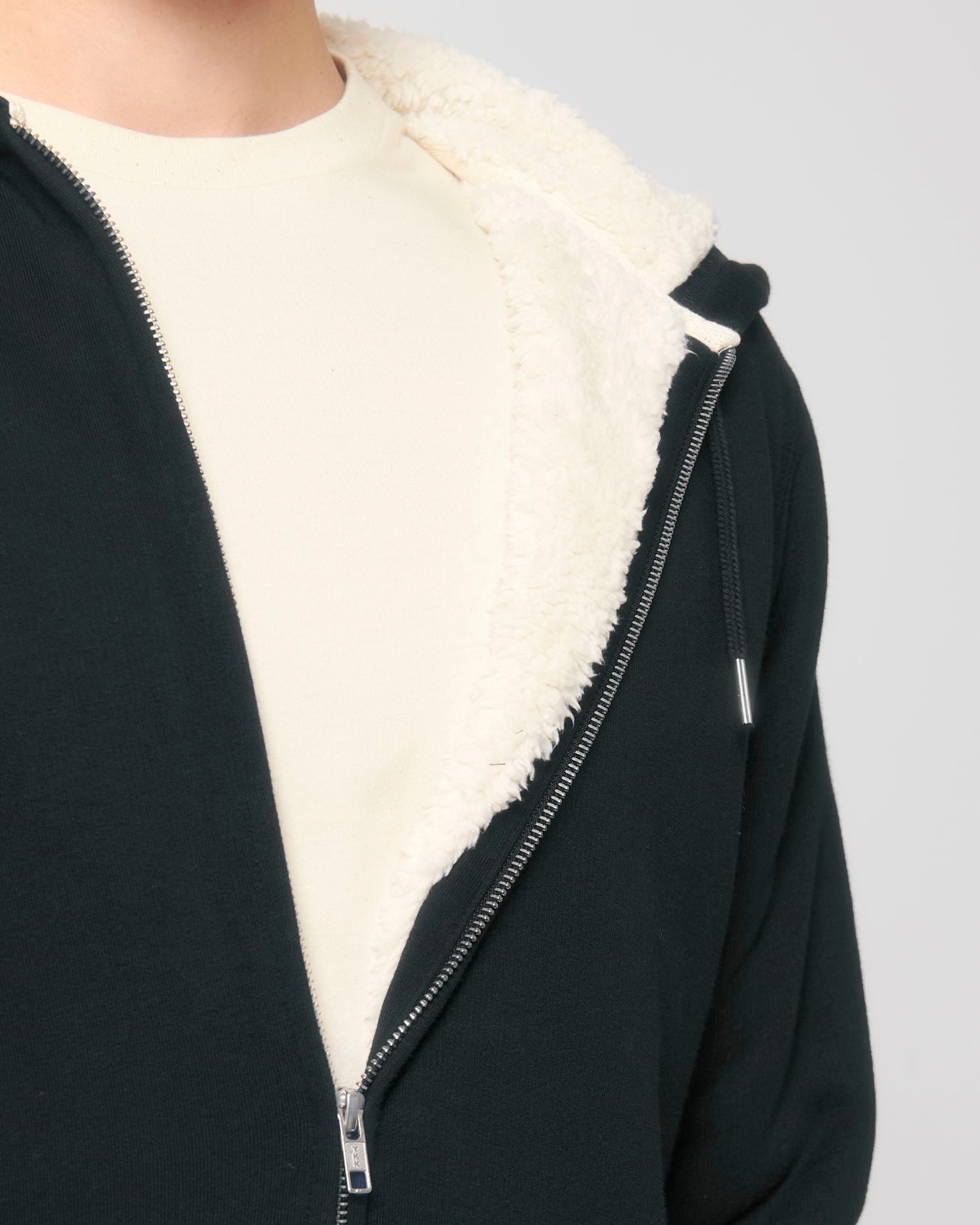Zip-thru sweatshirts Hygger Sherpa in Farbe Black