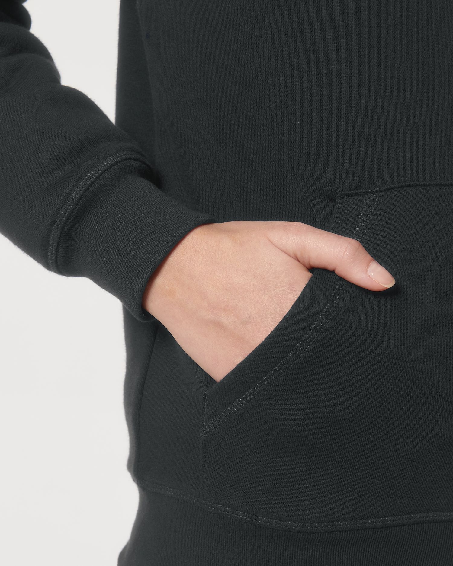 Zip-thru sweatshirts Hygger Sherpa in Farbe Black
