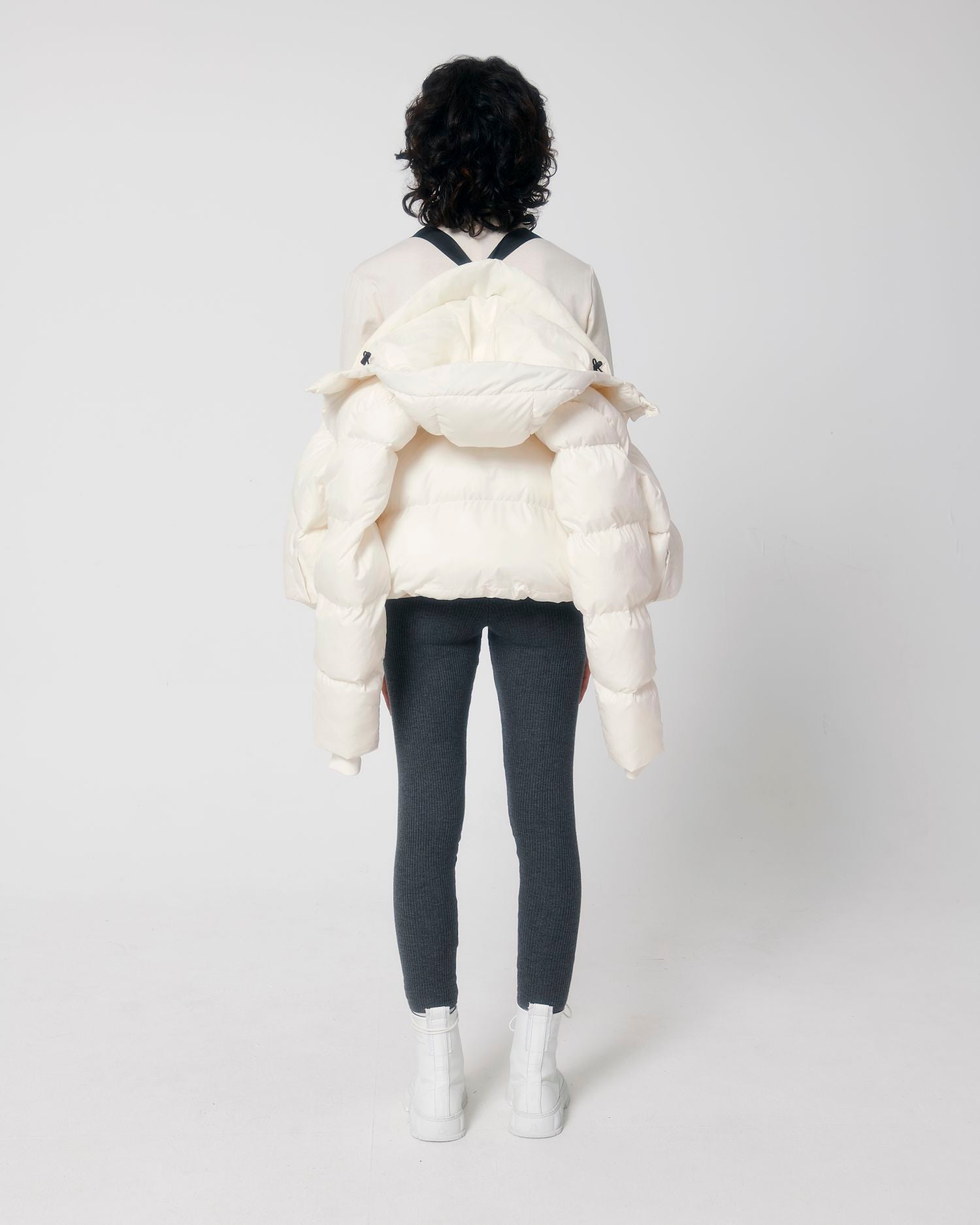 Puffer in Farbe Off White