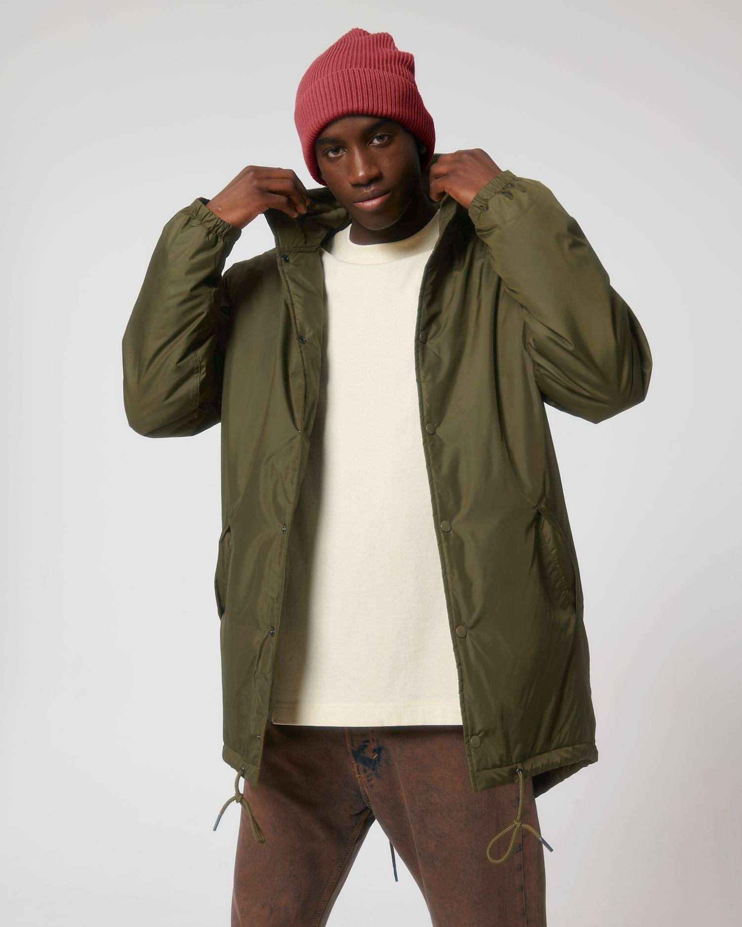 Padded Parker in Farbe British Khaki