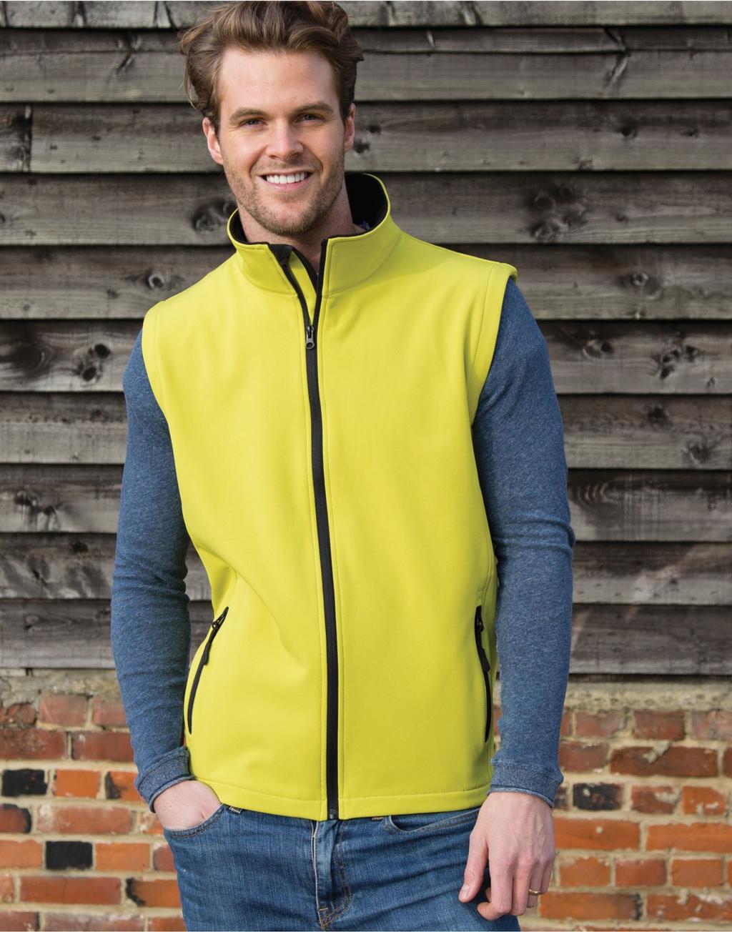 Men's Printable Softshell Bodywarmer in Farbe White/Black