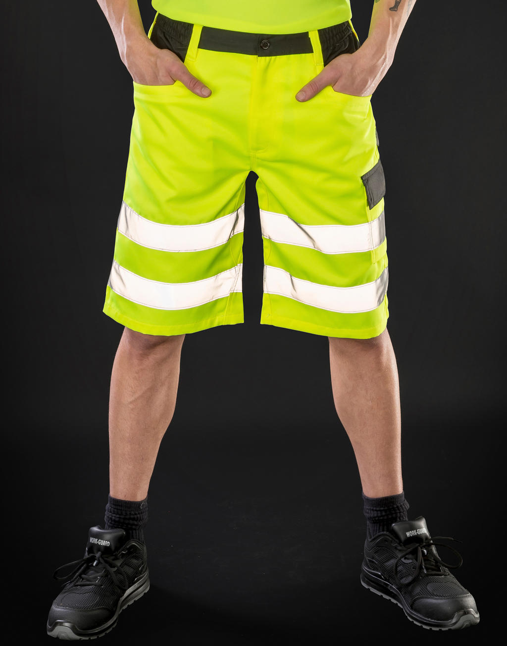 Safety Cargo Shorts in Farbe Fluorescent Orange