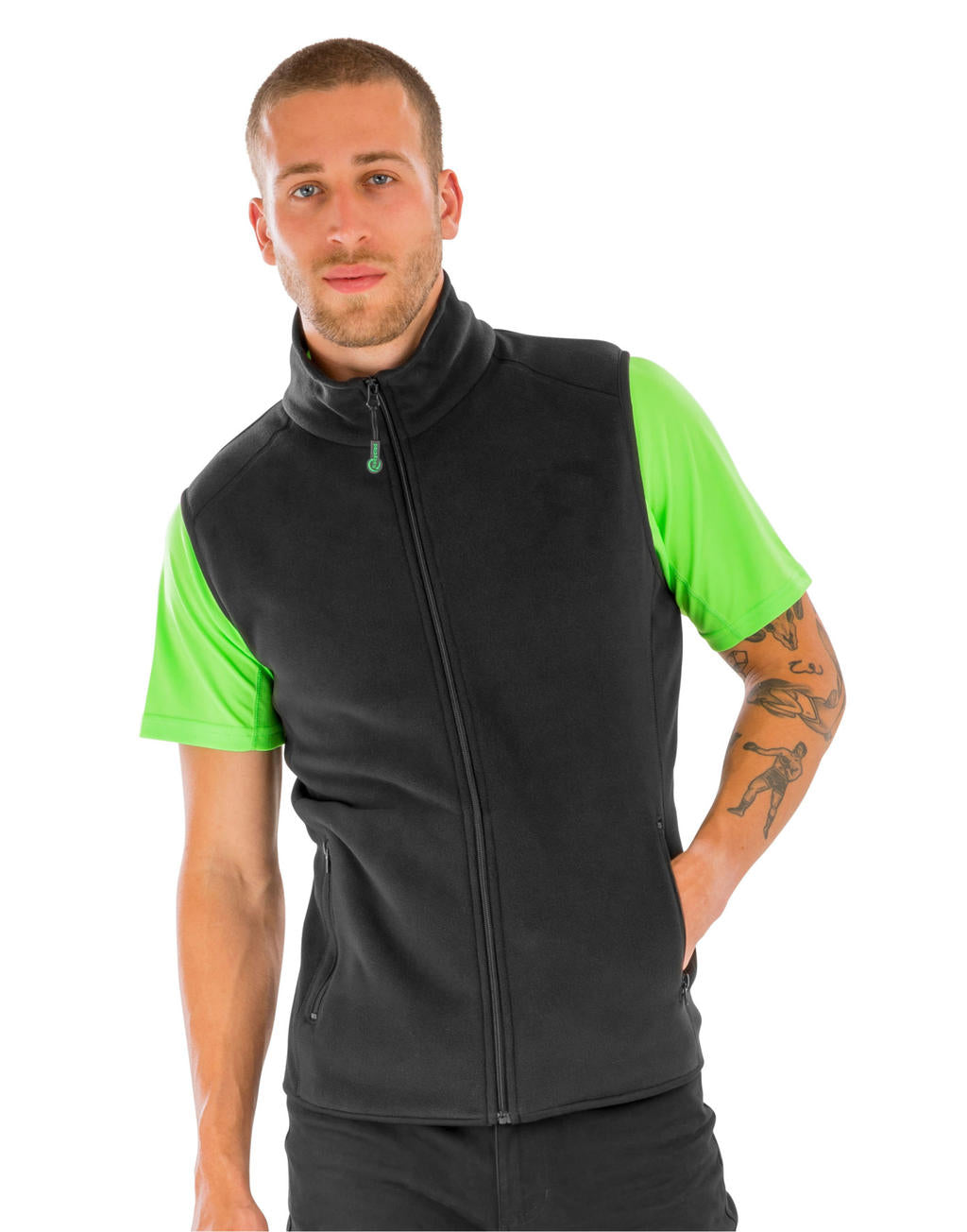 Recycled Fleece Polarthermic Bodywarmer in Farbe Black