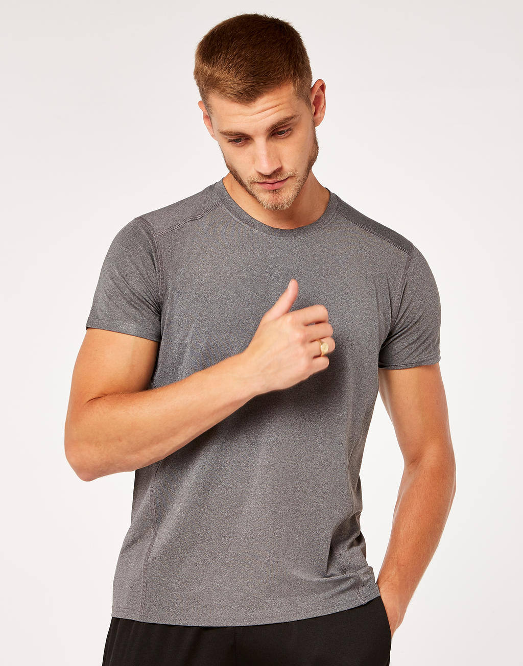  Fashion Fit Compact Stretch T in Farbe Black