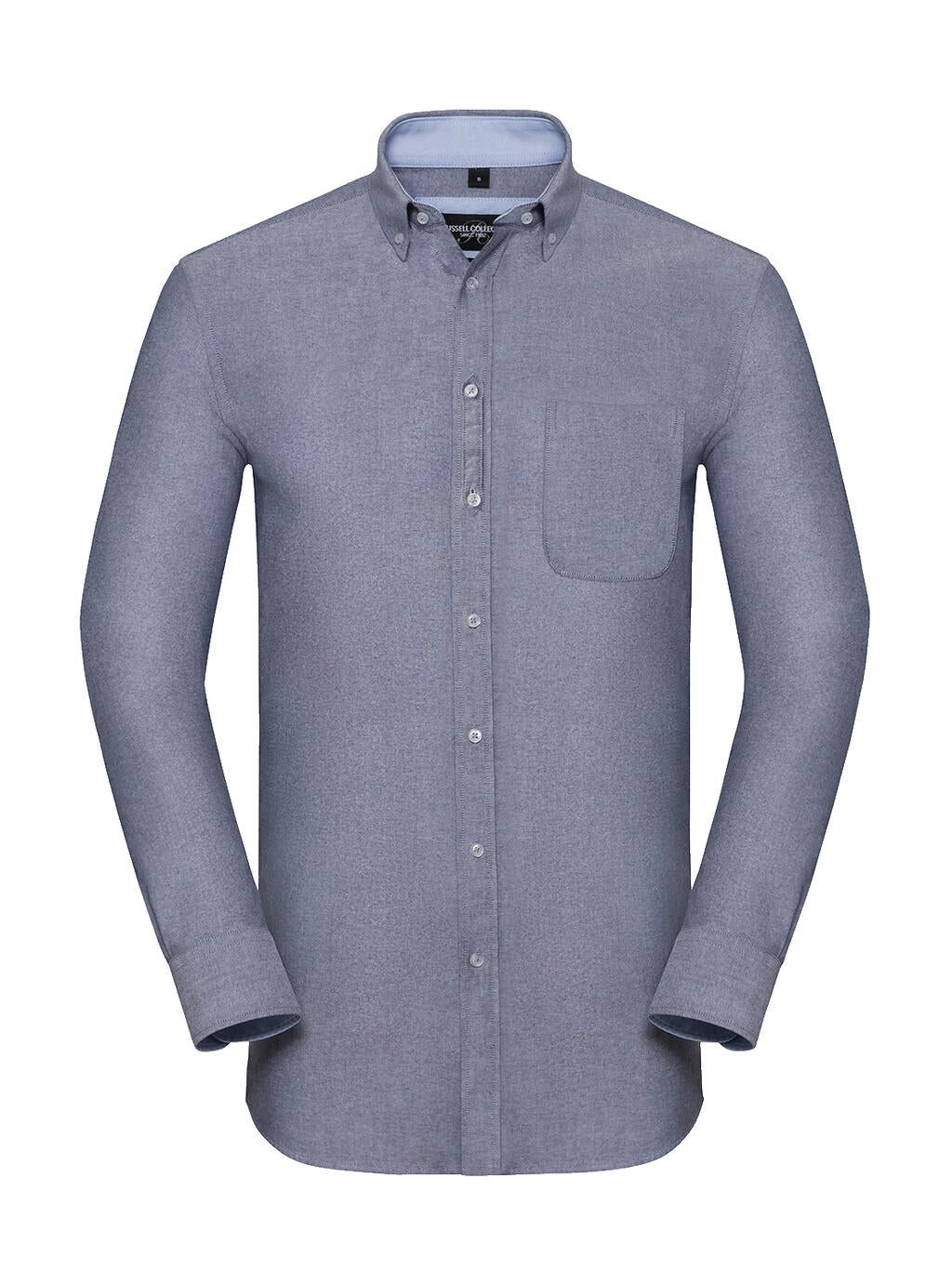  Men's LS Tailored Washed Oxford Shirt in Farbe Oxford Navy/Oxford Blue