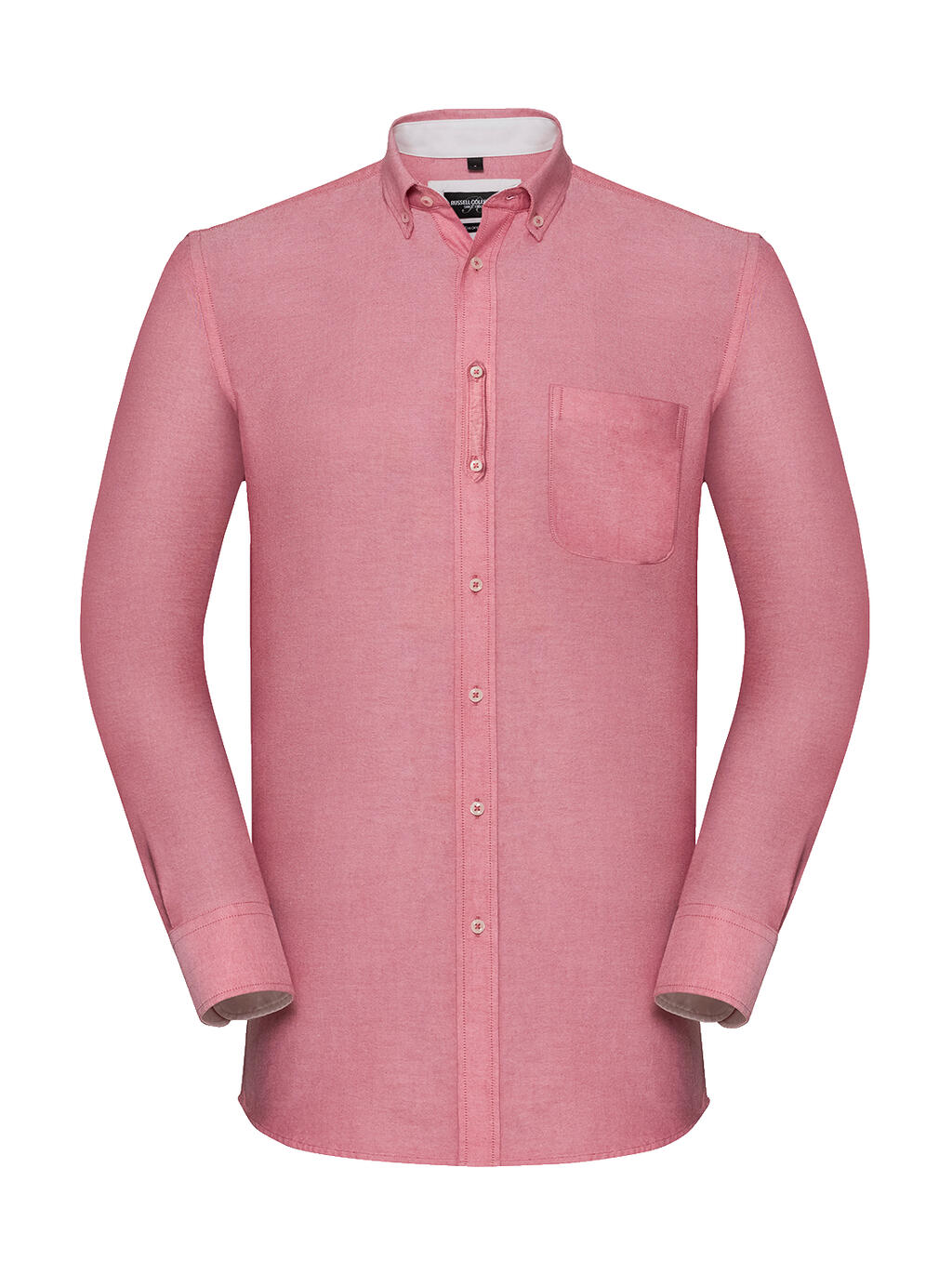  Men's LS Tailored Washed Oxford Shirt in Farbe Oxford Red/Cream