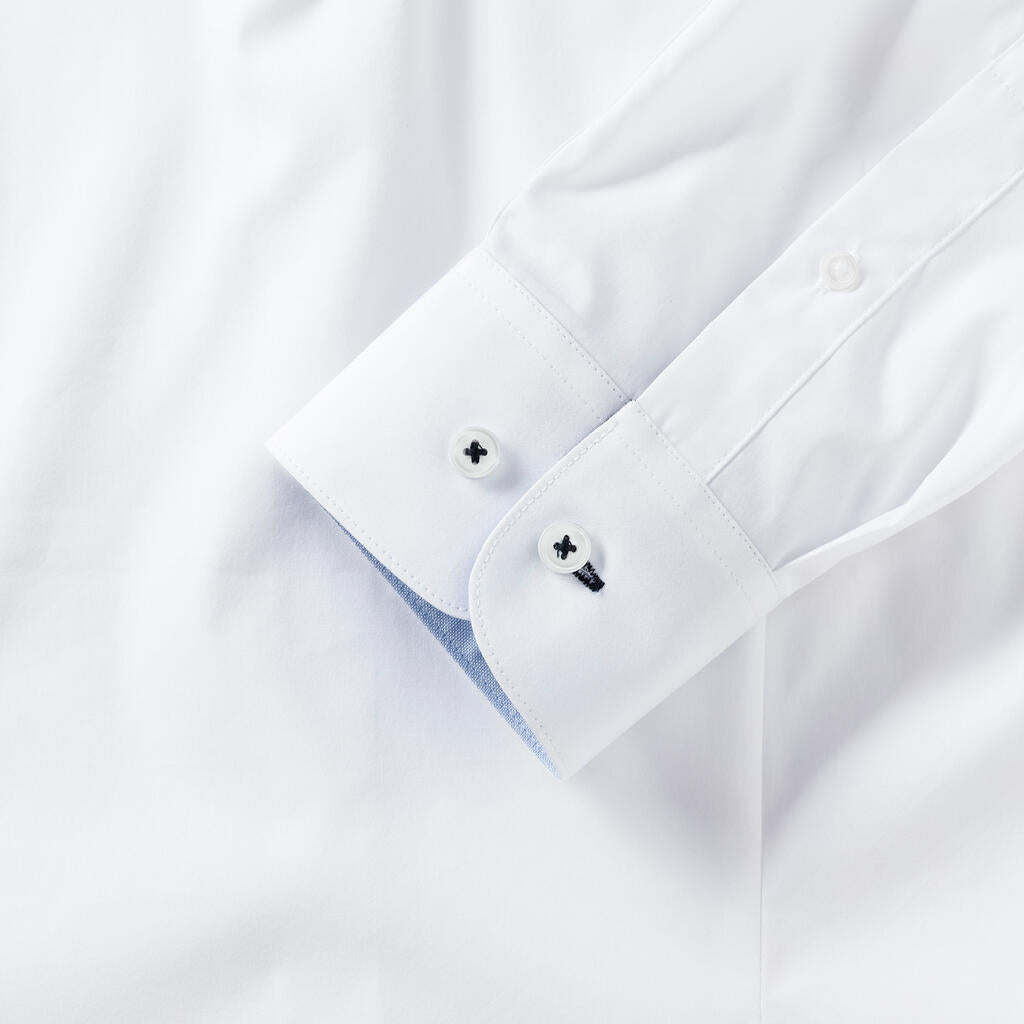  Men's LS Tailored Contrast Ultimate Stretch Shirt in Farbe White/Oxford Blue/Bright Navy