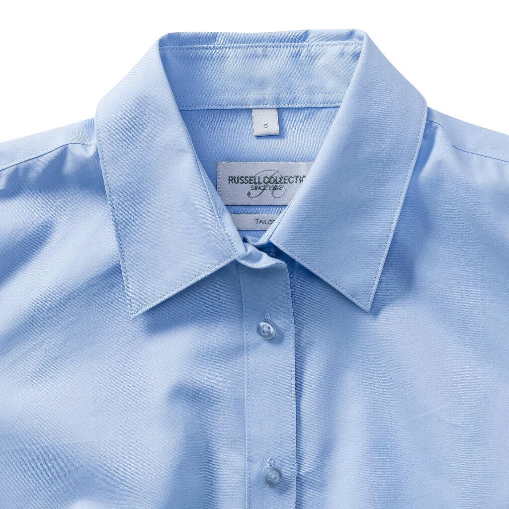  Ladies' LS Tailored Coolmax® Shirt in Farbe White