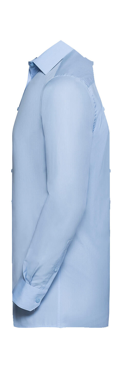  Men's LS Tailored Coolmax® Shirt in Farbe White