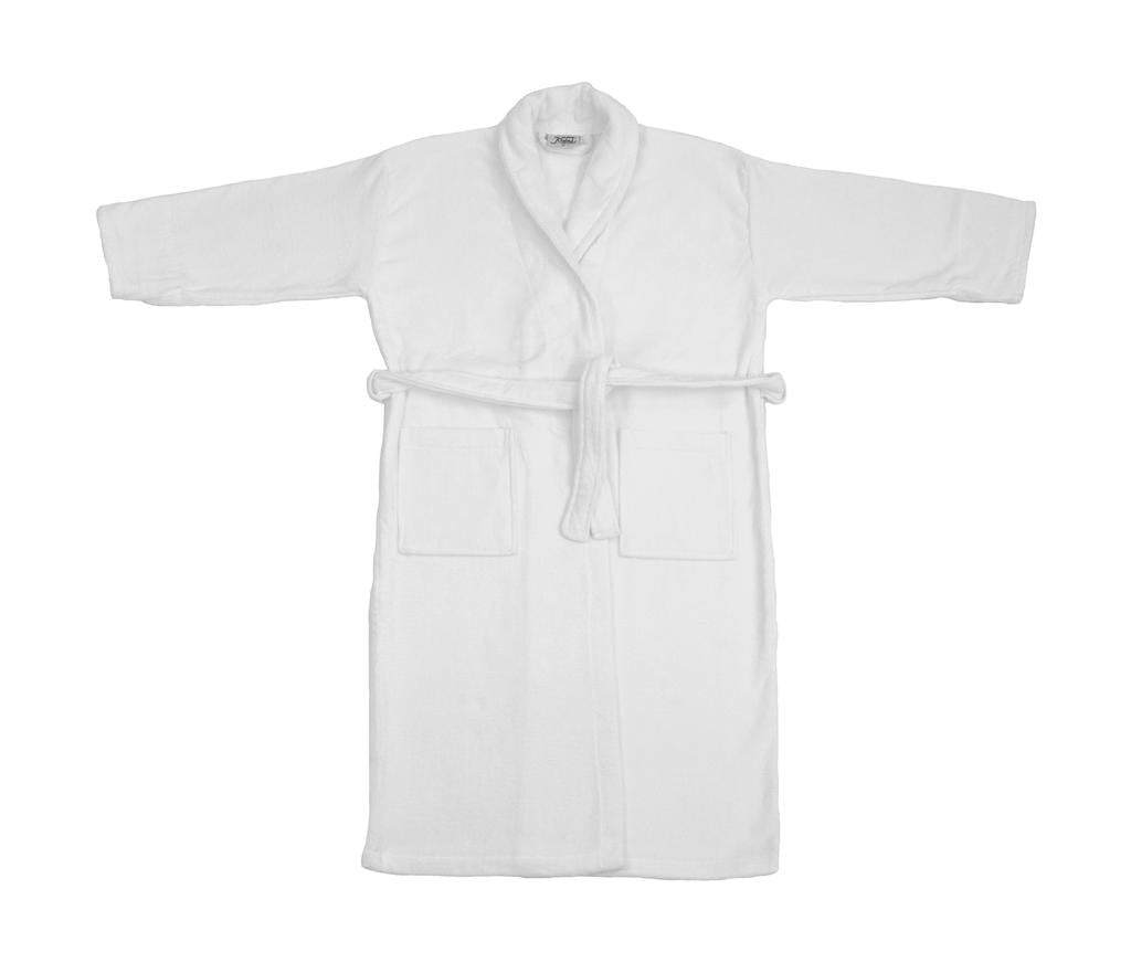  Como Velours Bath Robe in Farbe White