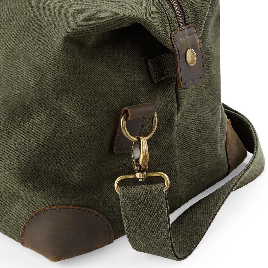  Heritage Waxed Canvas Holdall in Farbe Black